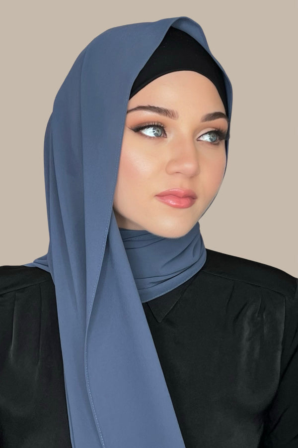 Classic Chiffon Hijab-Dodger Blue
