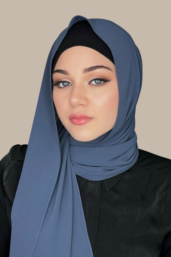Classic Chiffon Hijab-Dodger Blue