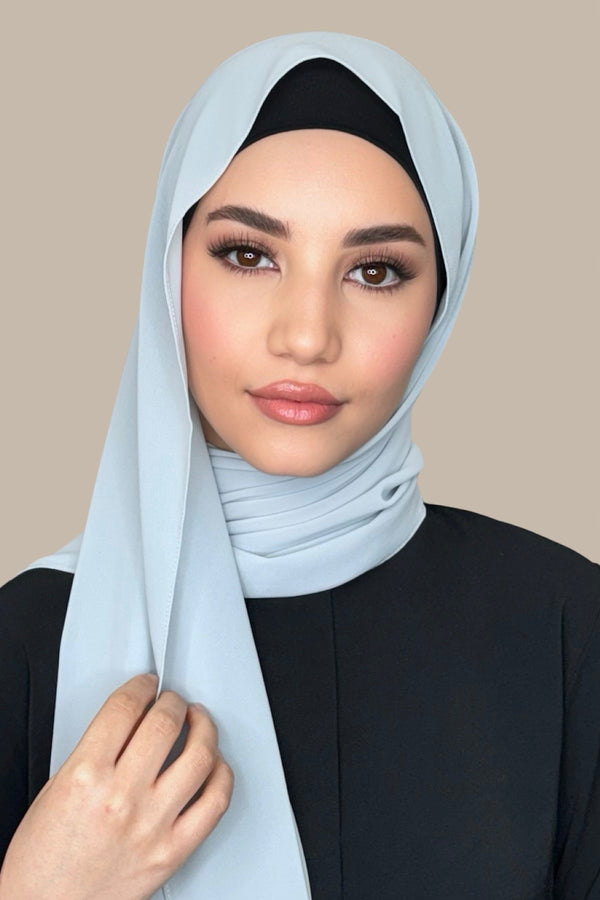 Classic Chiffon Hijab-Pale Grey