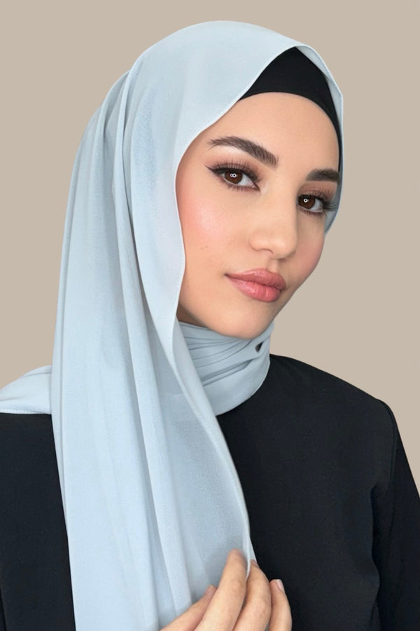 Classic Chiffon Hijab-Pale Grey