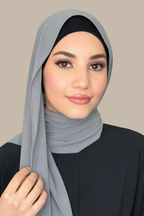 Classic Chiffon Hijab-Smoke Grey