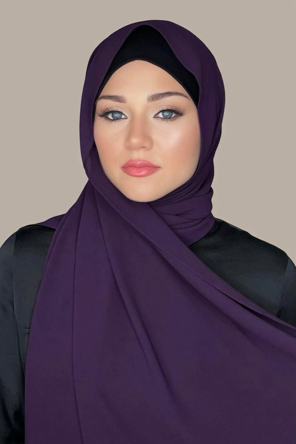 Classic Chiffon Hijab-Plum Purple