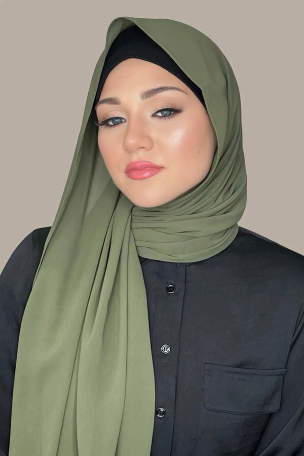 Classic Chiffon Hijab-Dusty Olive