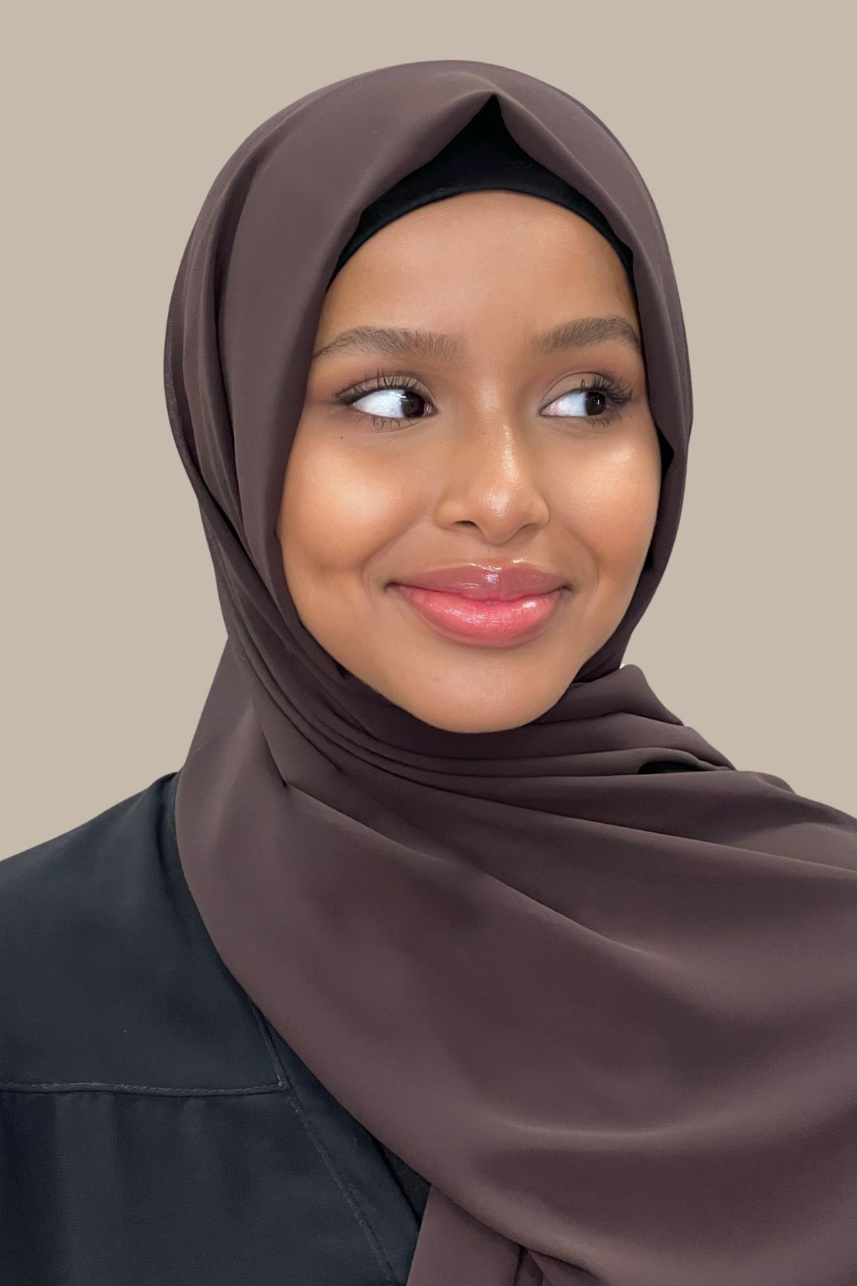 Luxury Chiffon Hijab-Coffee Brown