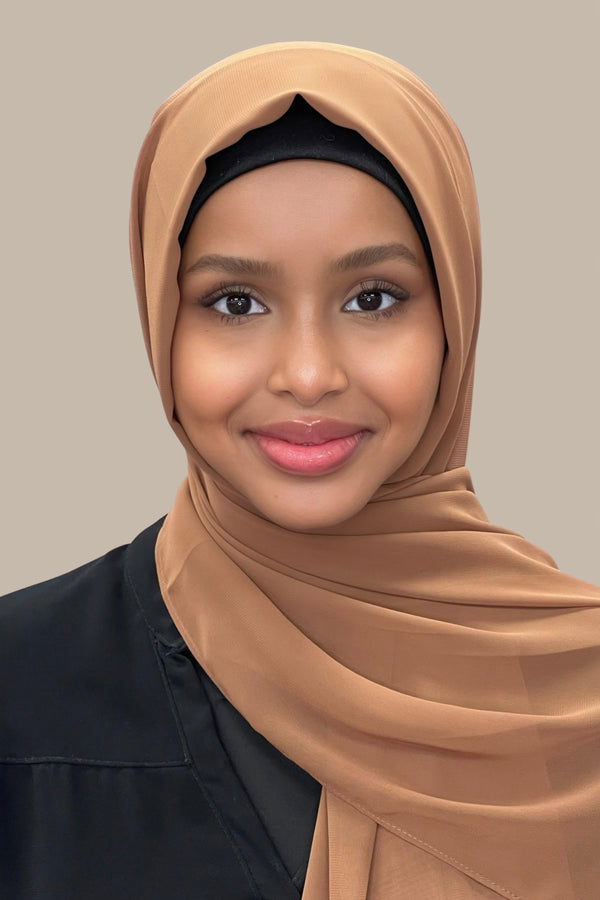 Luxury Chiffon Hijab-Tawny