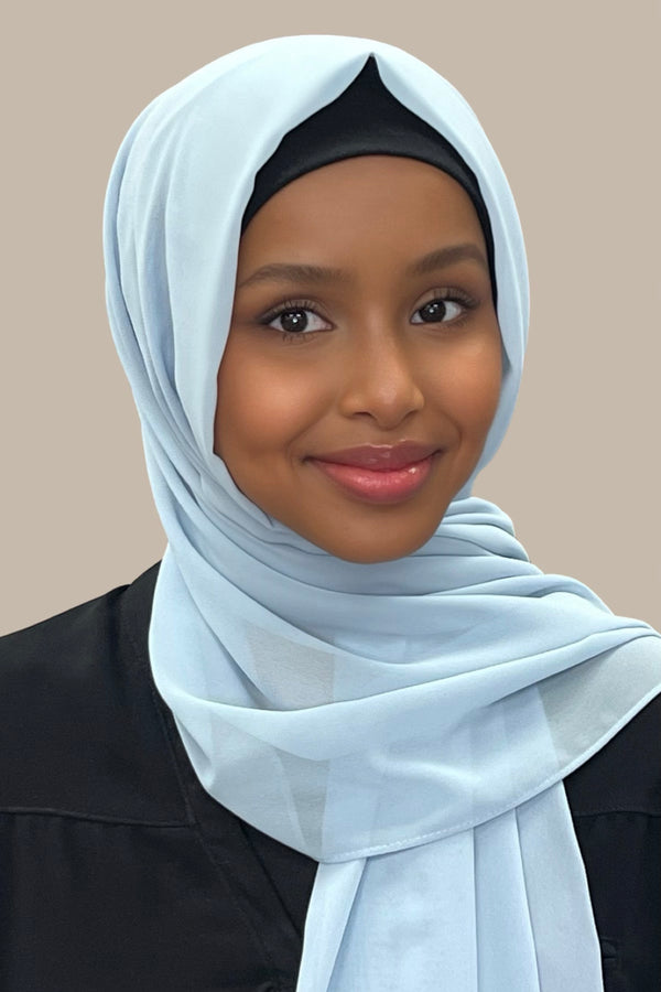 Luxury Chiffon Hijab-Powder Blue (FINAL SALE)