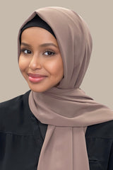 Luxury Chiffon Hijab-Chestnut Brown
