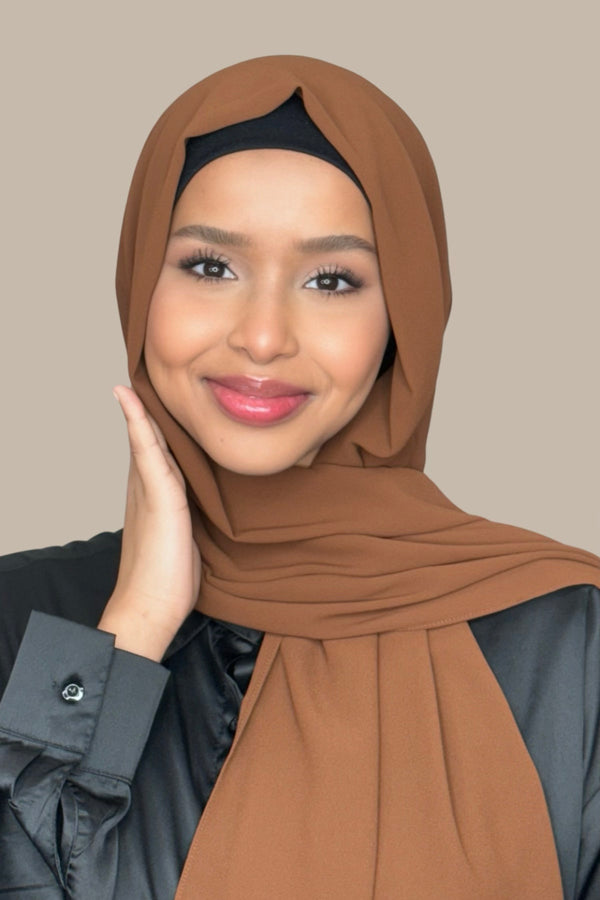 Classic Chiffon Hijab-Cinnamon