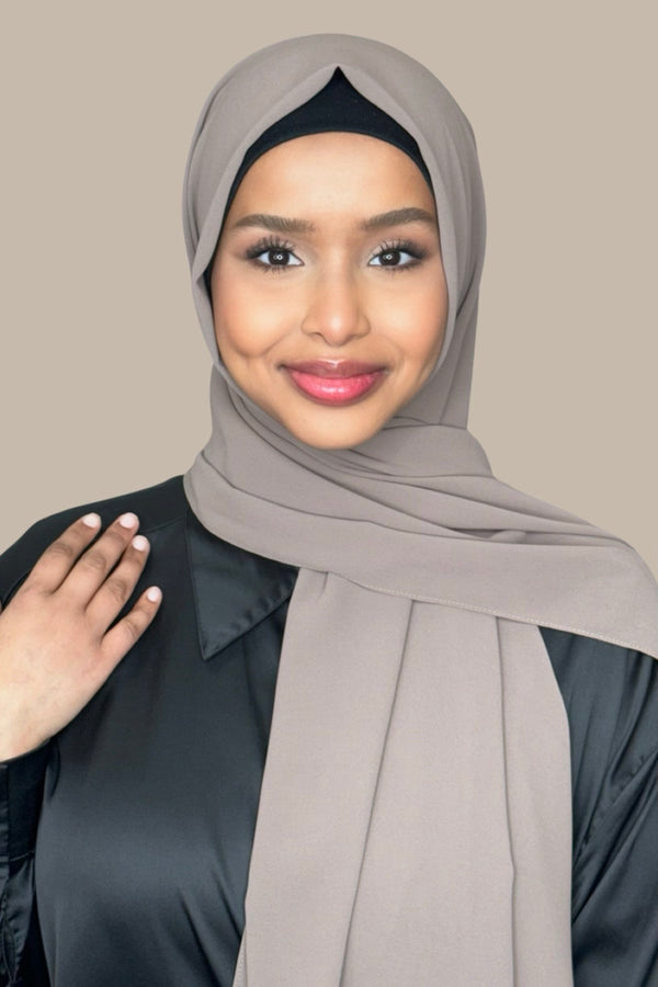 Classic Chiffon Hijab-Chestnut Brown
