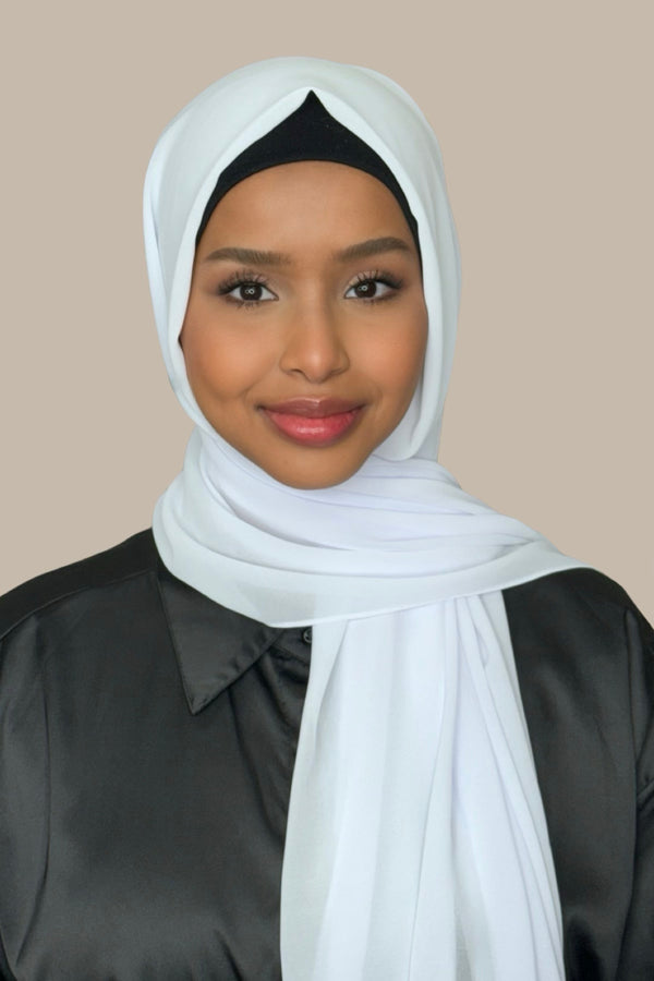 Classic Chiffon Hijab-Ice White (FINAL SALE)
