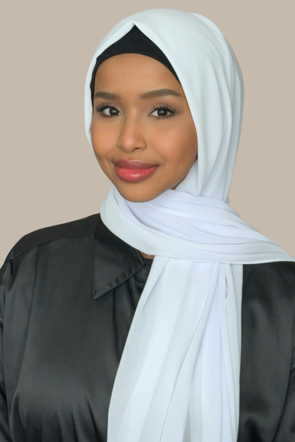 Classic Chiffon Hijab-Ice White (FINAL SALE)