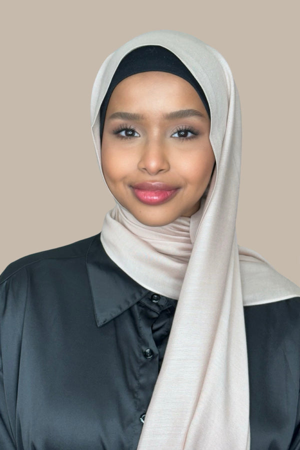 Cotton Modal Hijab-Nude