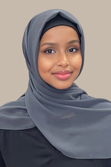 Luxury Chiffon Hijab-Pebble Grey