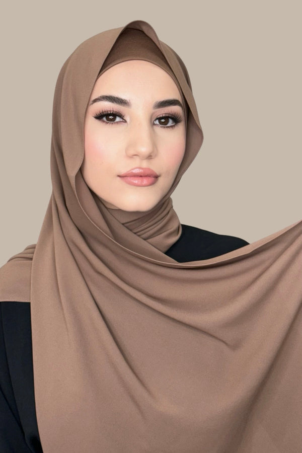 Matching Chiffon Hijab Set-Cinnamon