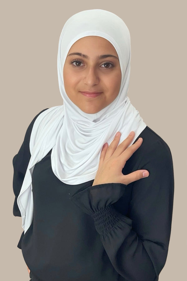 Modish Girl Pre-Sewn Jersey Hijab-White