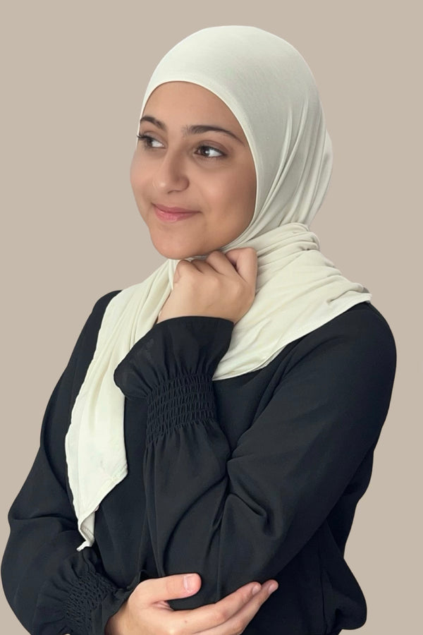 Modish Girl Pre-Sewn Jersey Hijab-Ivory