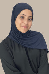 Modish Girl Pre-Sewn Jersey Hijab-Navy