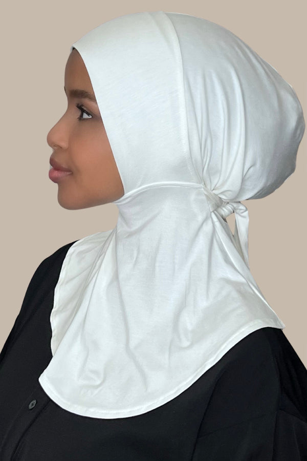 Premium Jersey Full coverage Tie Back underscarf-Off White