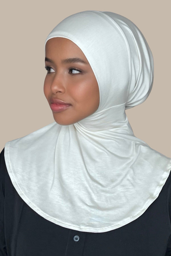 Premium Jersey Full coverage Tie Back underscarf-Ivory (FINAL SALE)