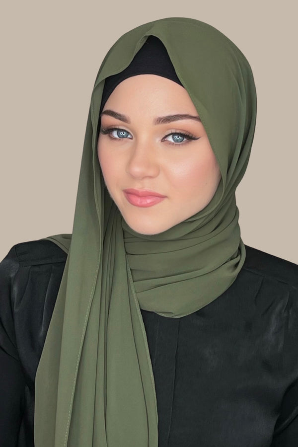 Luxury Chiffon Hijab-Seaweed (FINAL SALE)