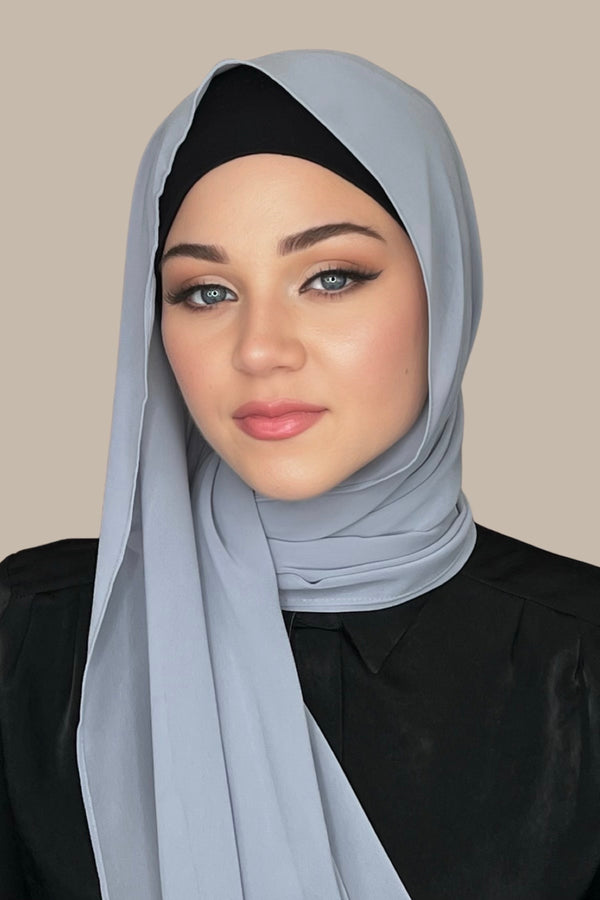 Luxury Chiffon Hijab-Smoke Grey