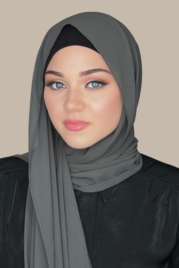 Luxury Chiffon Hijab-Ash Grey(FINAL SALE)