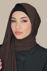 Luxury Chiffon Hijab-Brown