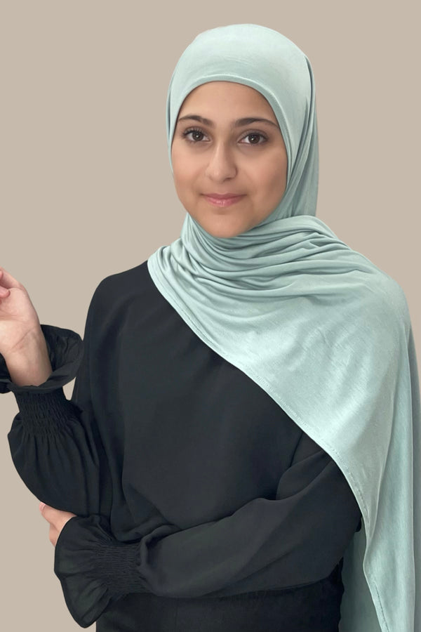 Modish Girl Pre-Sewn Jersey hijab-Pale Cyan