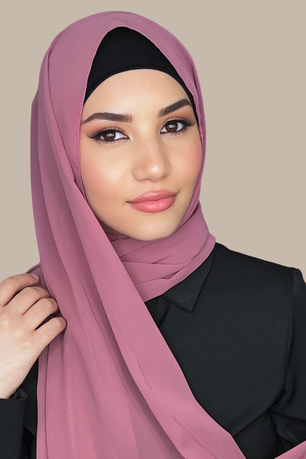 Luxury Chiffon Hijab-Pale Rose