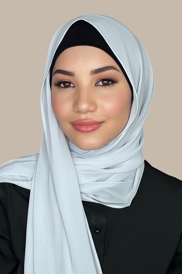 Luxury Chiffon Hijab-Cloud Grey