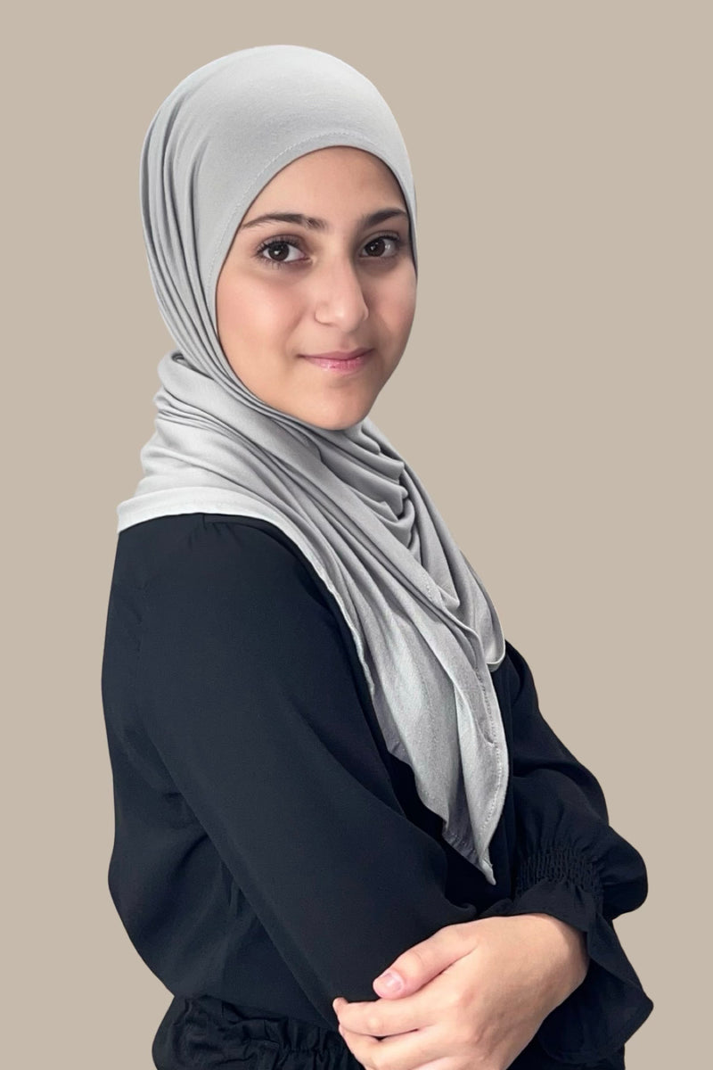 Modish Girl Pre-Sewn Jersey Hijab-Chic Grey