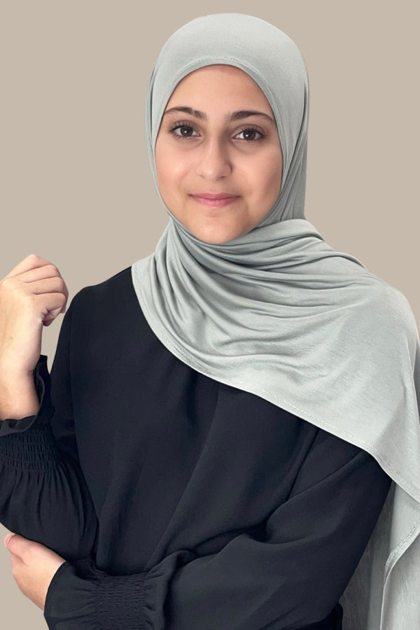 Modish Girl Pre-Sewn Jersey Hijab-Stone Green