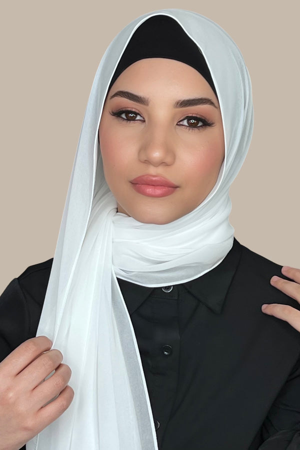 Luxury Chiffon Hijab-Pearl White
