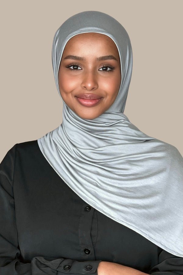 Pre-Sewn Jersey Hijab-Chic Grey