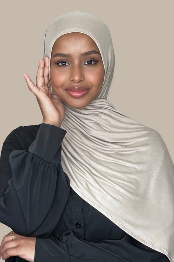Pre-Sewn Jersey Hijab-Vanilla