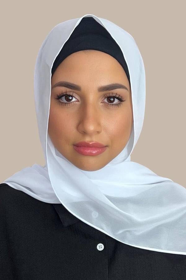 Luxury Chiffon hijab-Milk White
