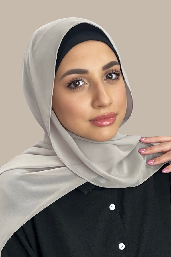 Luxury Chiffon Hijab-Taupe