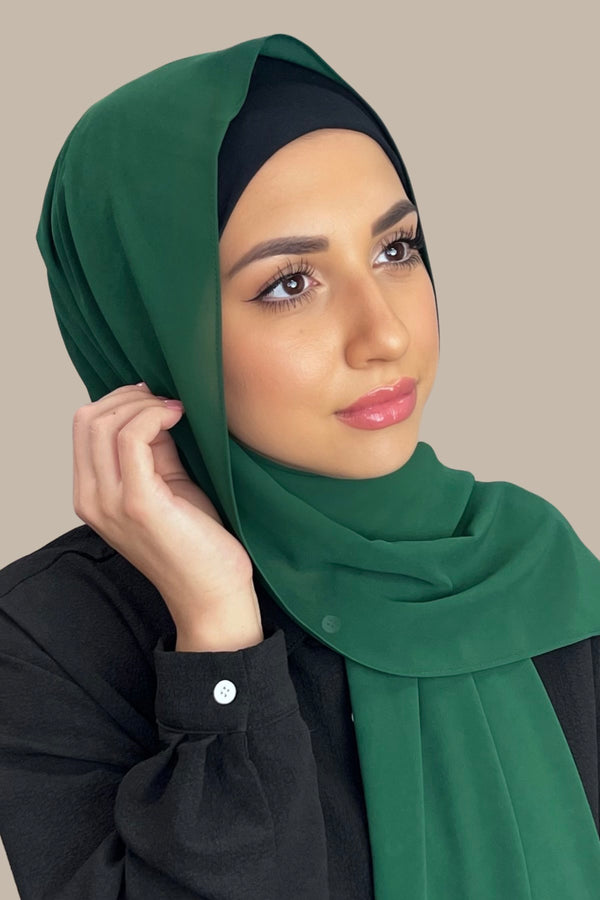 Luxury Chiffon Hijab-Emerald Green(FINAL SALE)
