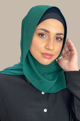 Luxury Chiffon Hijab-Forrest Green