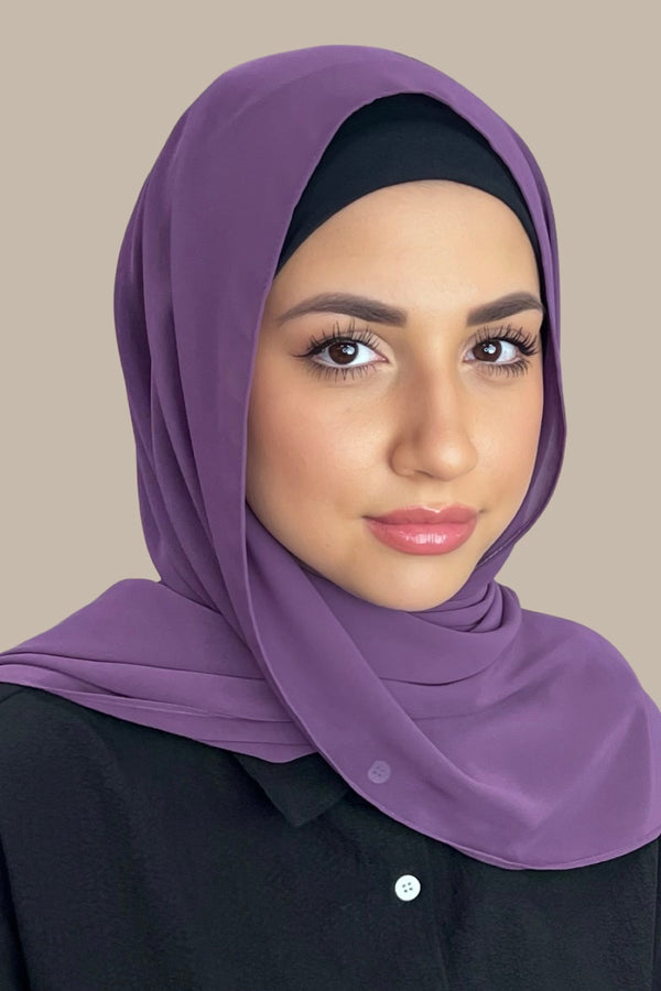 Luxury Chiffon Hijab-Mauve Taupe