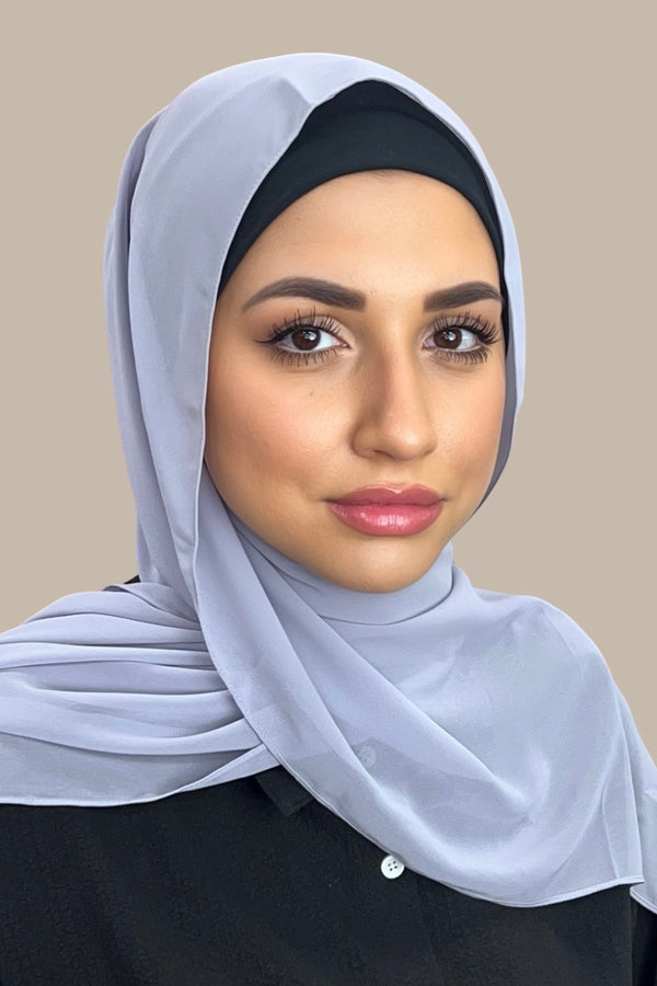 Luxury Chiffon Hijab-Pewter Grey
