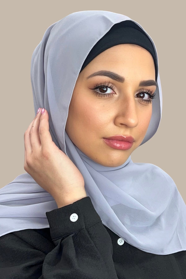Luxury Chiffon Hijab-Pewter Grey (FINAL SALE)
