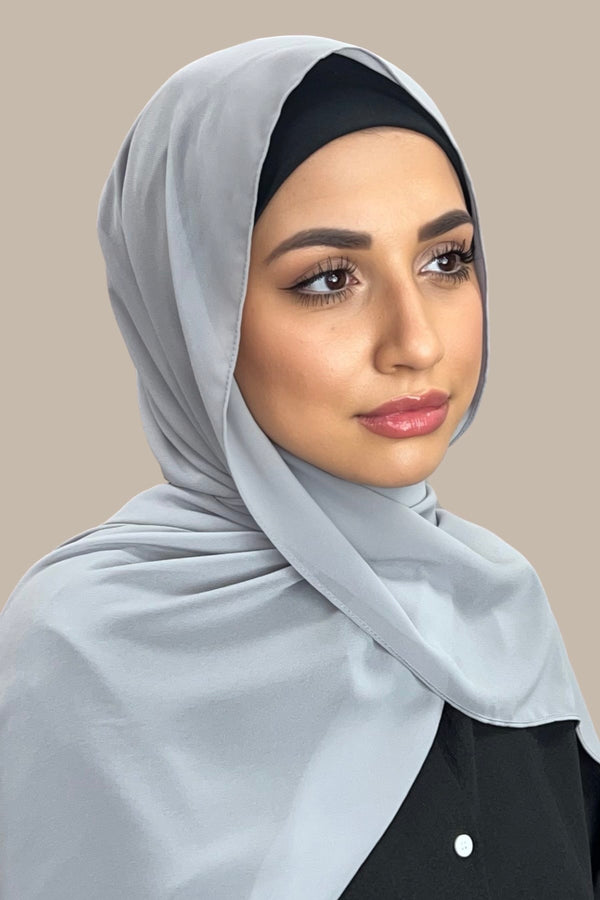 Luxury Chiffon Hijab-Chic Grey