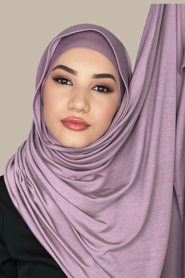 Premium Jersey Hijab-Khaki Rose