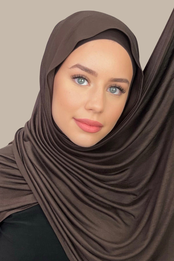 Premium Jersey hijab-Chocolate Brown