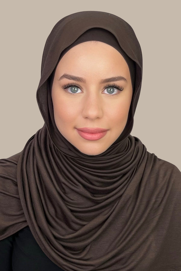 Premium Jersey hijab-Chocolate Brown
