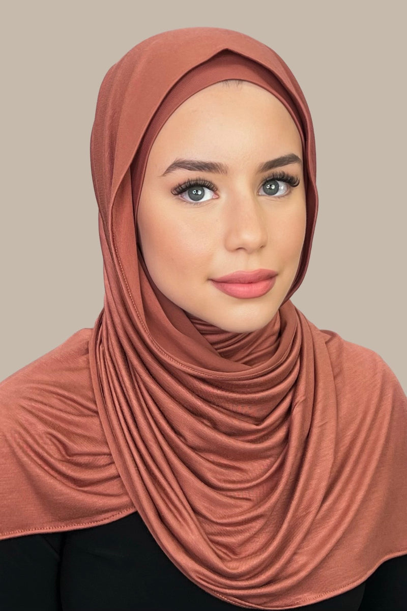 Premium Jersey Hijab-Brick Red Modish Hijab