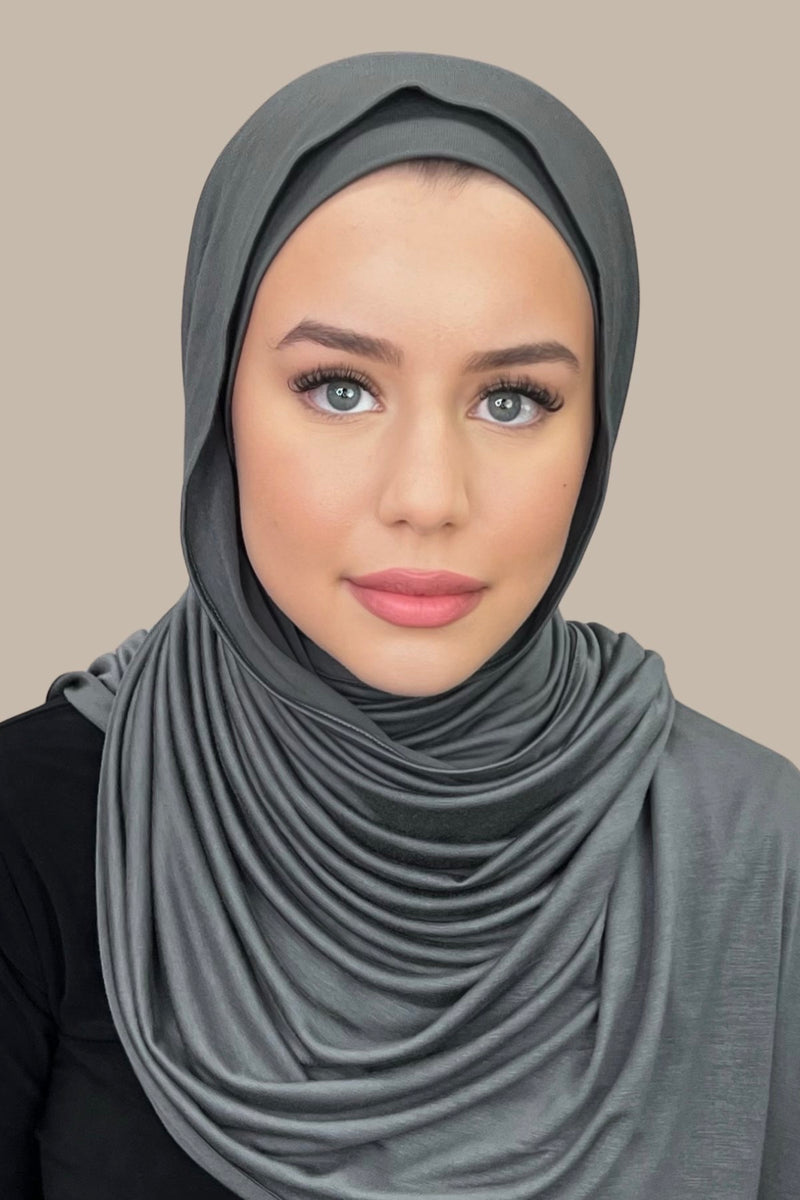 Premium Jersey hijab-Pebble Grey