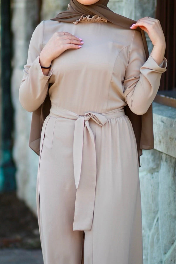 Belted JumpSuit With Removable Skirt