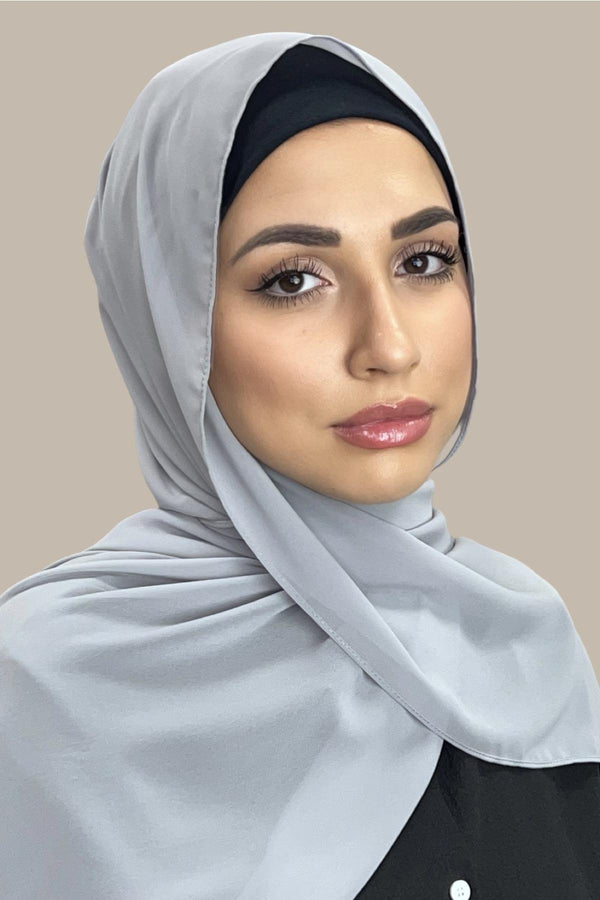 Luxury Chiffon Hijab-Chic Grey